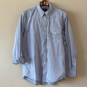 Vintage Christian Dior Monsieur Button Up Shirt Blue Mens 16.5 34 Dress shirt